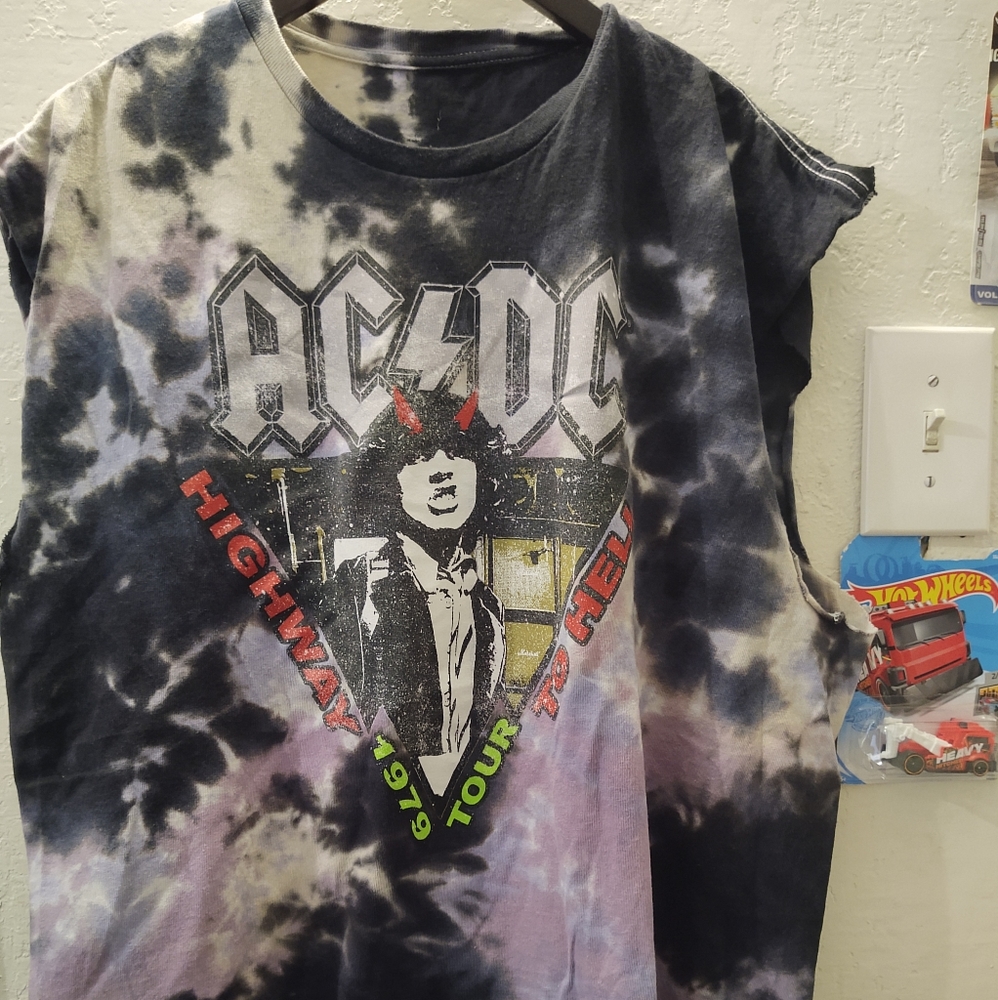 ACDC Highway to hell 1979 tie die tee XL